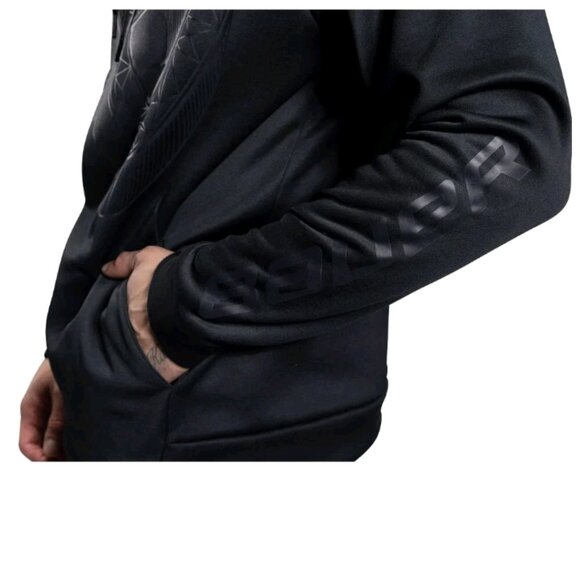 BAUER Men's Black Hoodie Long sleeve Fleece Sweatshirt Athletic Hockey Sz 2XL - Picture 2 of 3